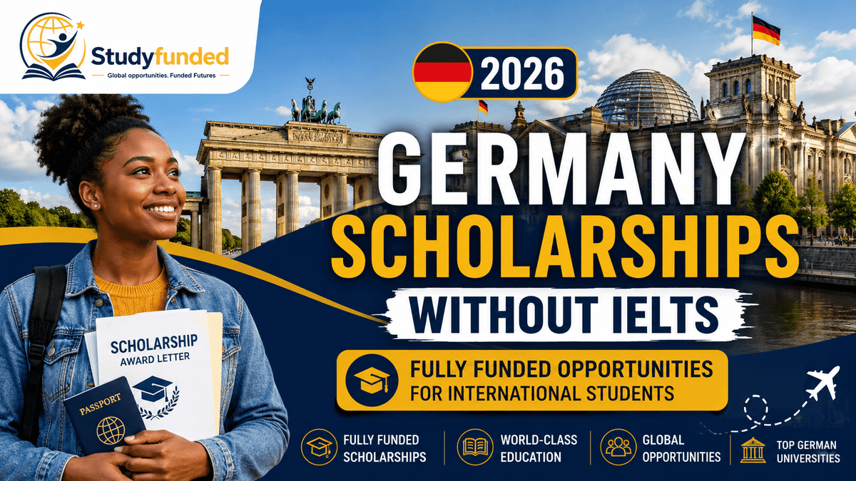 International student holding passport and scholarship letter for Germany scholarships without IELTS in 2026
