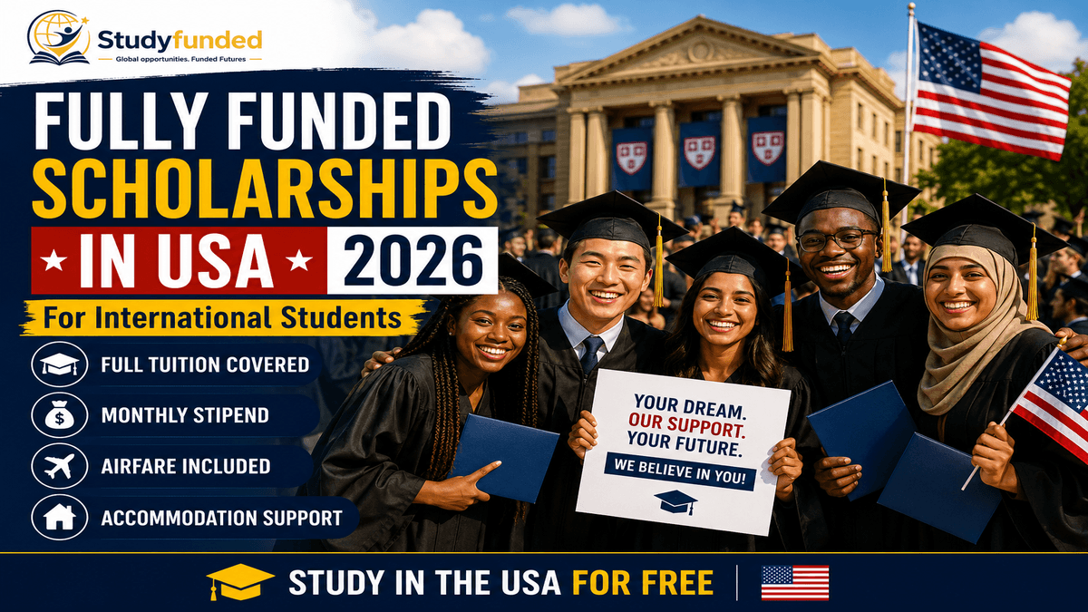 International graduates celebrating fully funded scholarships in USA for international students 2026