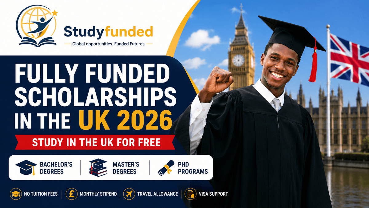 Graduating student celebrating a fully funded scholarship opportunity in the UK