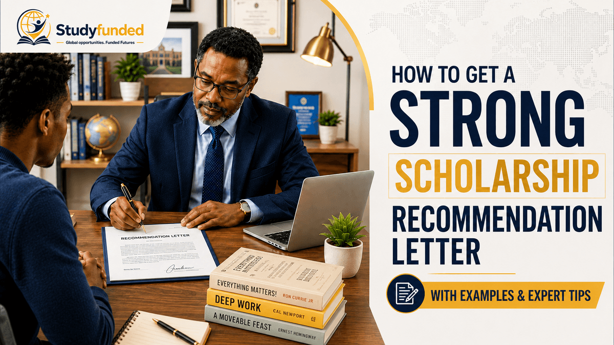 Professor writing a scholarship recommendation letter for a student
